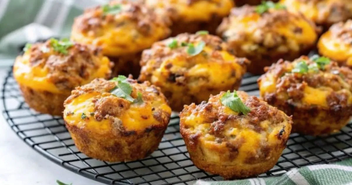 Golden Bisquick Sausage Muffins Fresh Out of the Oven