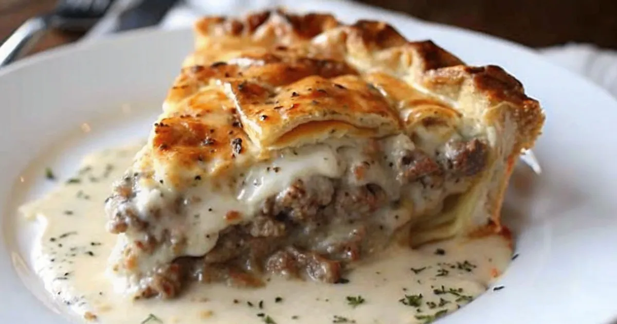 Golden Sausage Gravy and Biscuit Pie: A Comfort Food Classic