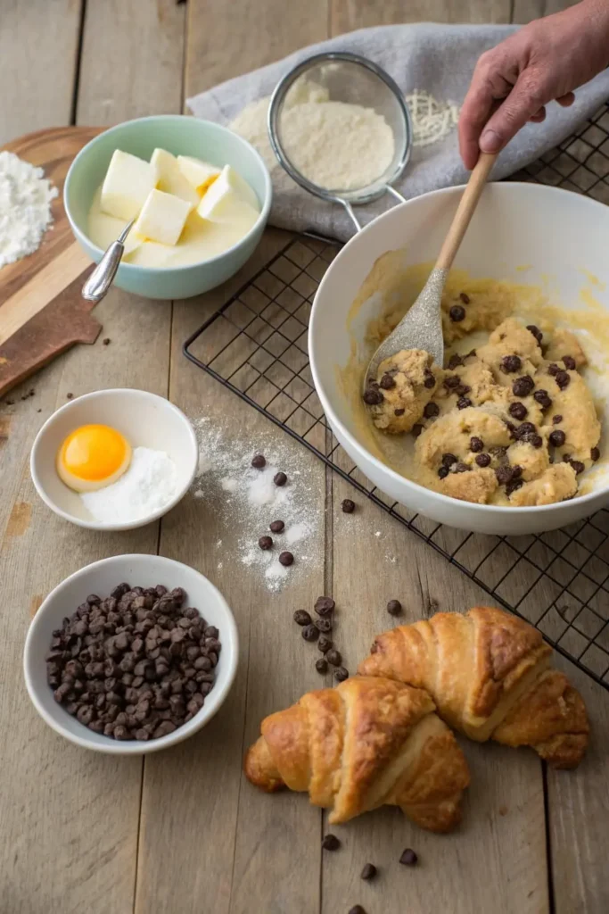 Easy Crookies Recipe: Golden Croissants Filled with Chocolate Chip Cookie Dough