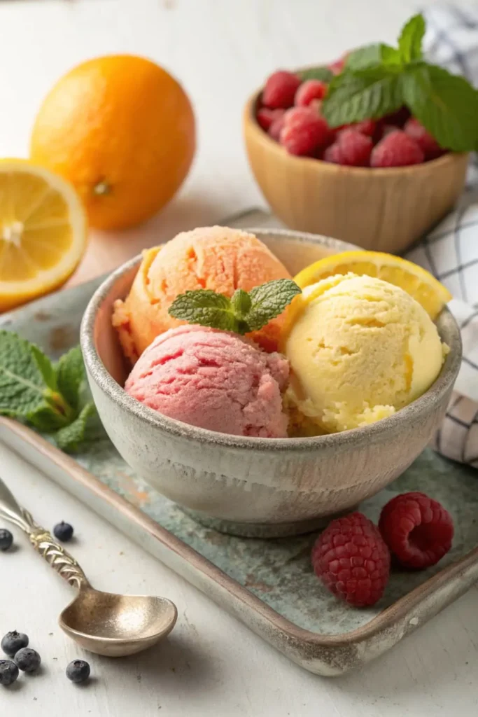 Colorful Delights: A Scoop of Sherbet Ice Cream