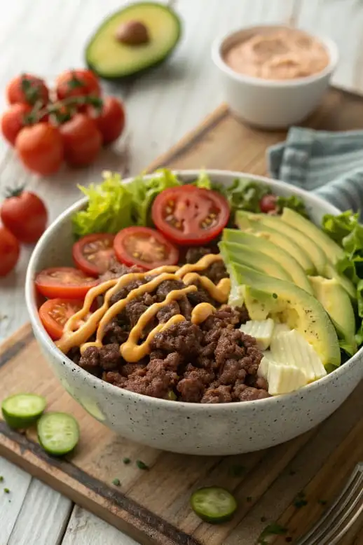 Vibrant Burger Bowl Recipe in Minutes