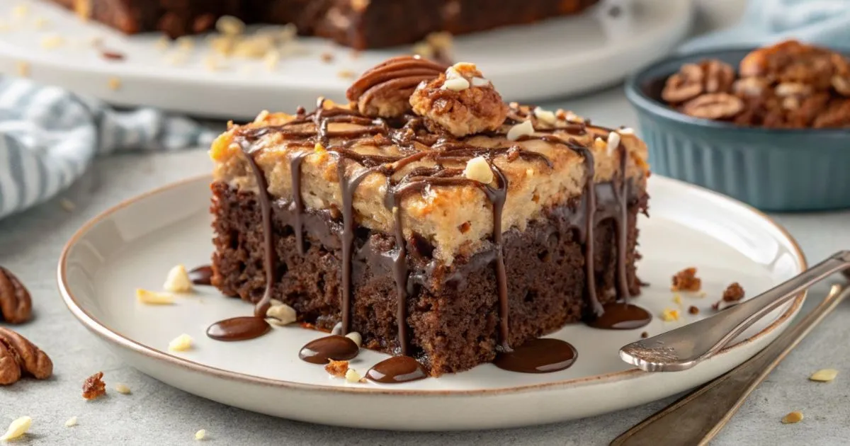 Indulge in the Perfect German Chocolate Poke Cake