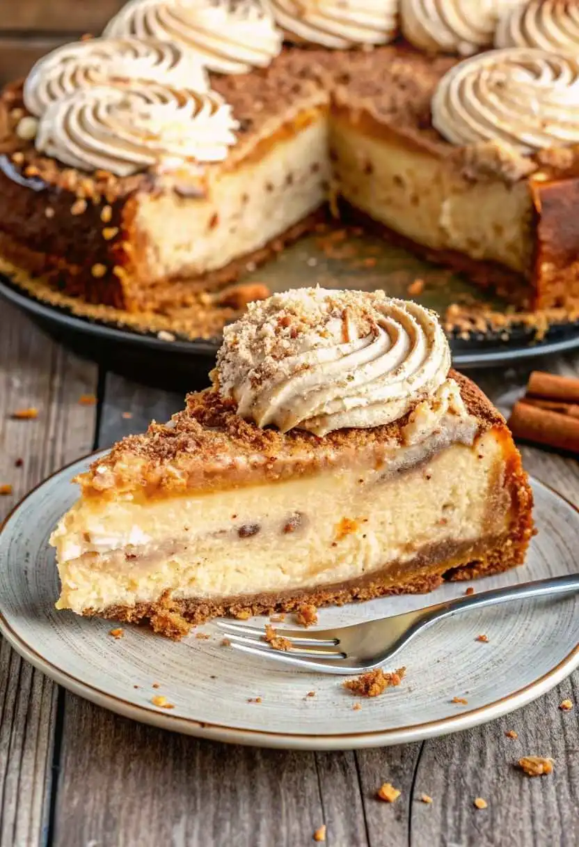 Golden Cinnamon-Sugar Churro Cheesecake Fresh from the Oven