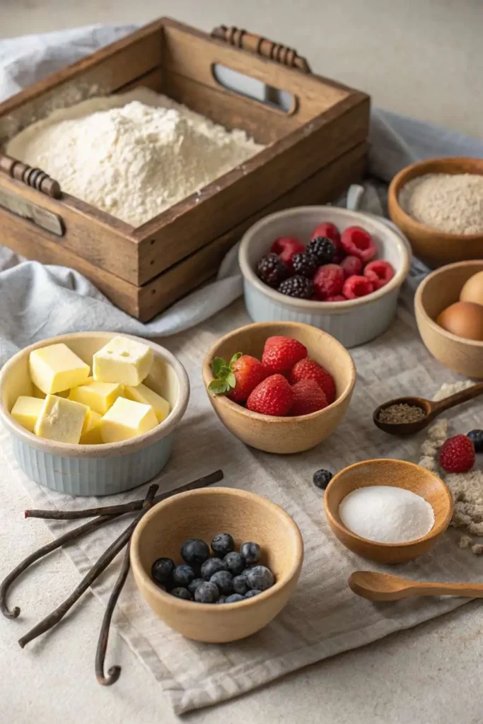 Ingredients for Homemade Mini Fruit Tarts