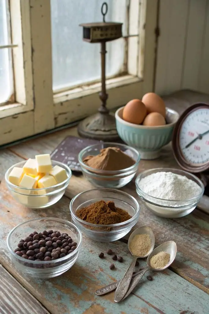 Easy Mini Brownie Bites Recipe Ingredients Flat Lay